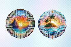 Stained Glass Beach Sunset Clipart Bundle - CraftNest - Digital Crafting and Art