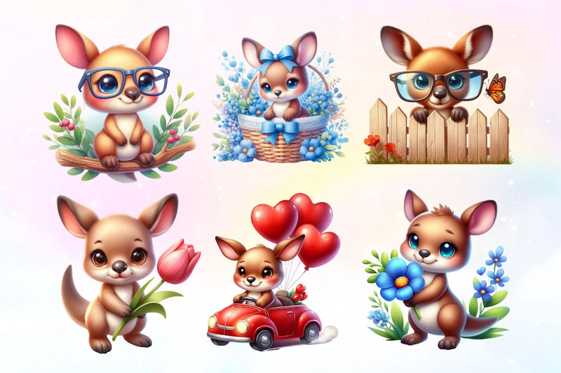 Kangaroo Clipart Bundle - CraftNest - Digital Crafting and Art