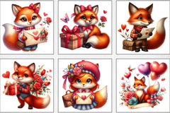 Valentine's Day Fox Clipart Bundle - CraftNest - Digital Crafting and Art