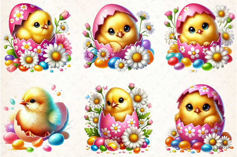 Spring Eggshell Chick Clipart Bundle - CraftNest - Digital Crafting and Art