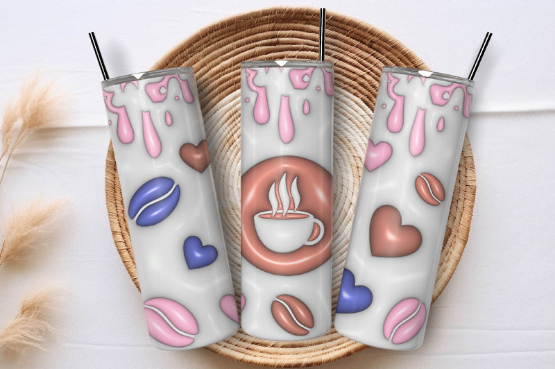 3D Inflated Coffee Tumbler Bundle - CraftNest - Digital Crafting and Art