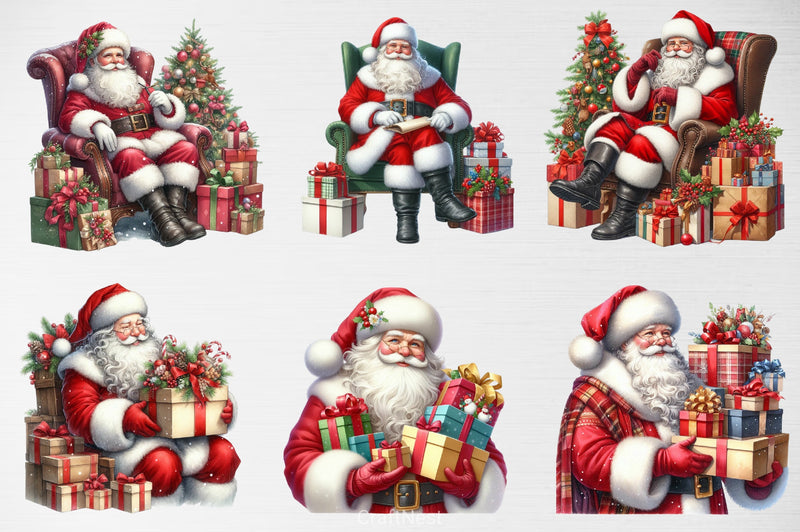 Santa Claus Gifts Clipart Bundle - CraftNest - Digital Crafting and Art