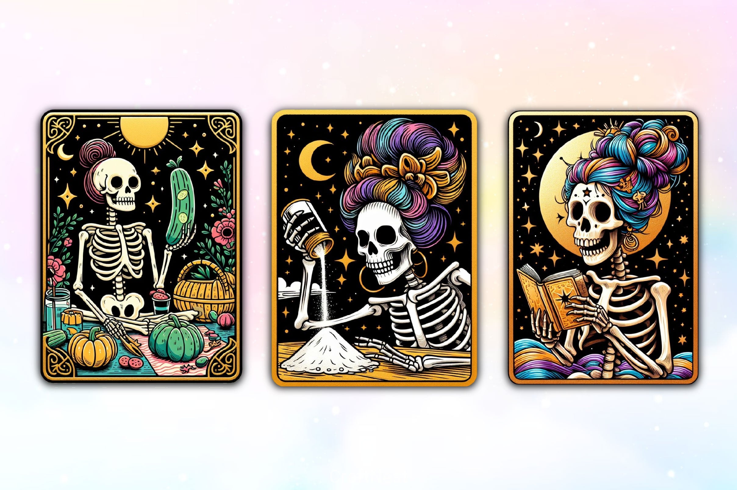 Funny Skeleton Tarot Card Clipart Bundle 2 - CraftNest - Digital Crafting and Art