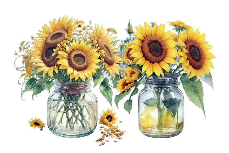 Sunflowers Ornaments Clipart Bundle - CraftNest - Digital Crafting and Art