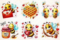 Lovely Bee Valentine's Clipart Bundle - CraftNest - Digital Crafting and Art
