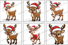 Christmas Reindeer Clipart Bundle 3 - CraftNest - Digital Crafting and Art