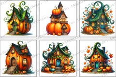 Halloween Pumpkin House Clipart Bundle 2 - CraftNest - Digital Crafting and Art