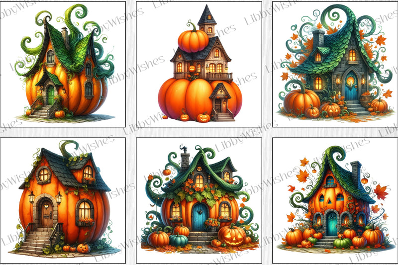 Halloween Pumpkin House Clipart Bundle 2 - CraftNest - Digital Crafting and Art