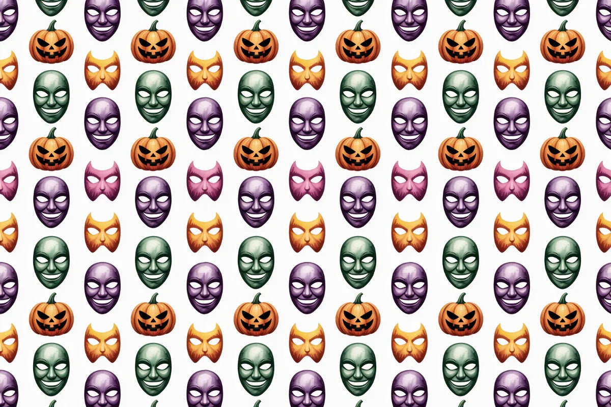Halloween Masks Seamless Papers - CraftNest - Digital Crafting and Art