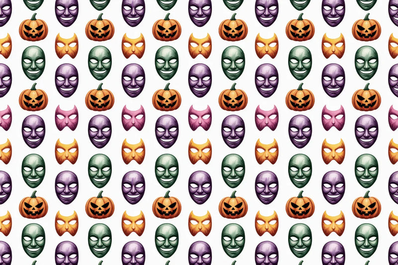 Halloween Masks Seamless Papers - CraftNest - Digital Crafting and Art