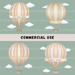 Hot Air Balloons Nursery Quotes Clipart Bundle - CraftNest - Digital Crafting and Art