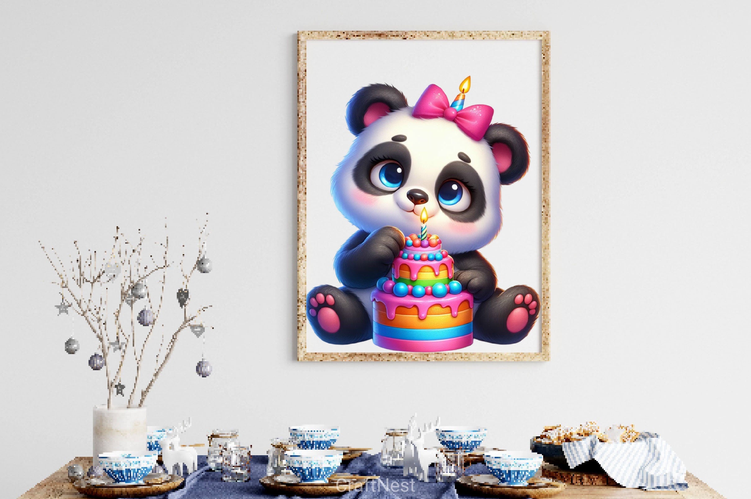 Panda Birthday Clipart Bundle 2 - CraftNest - Digital Crafting and Art
