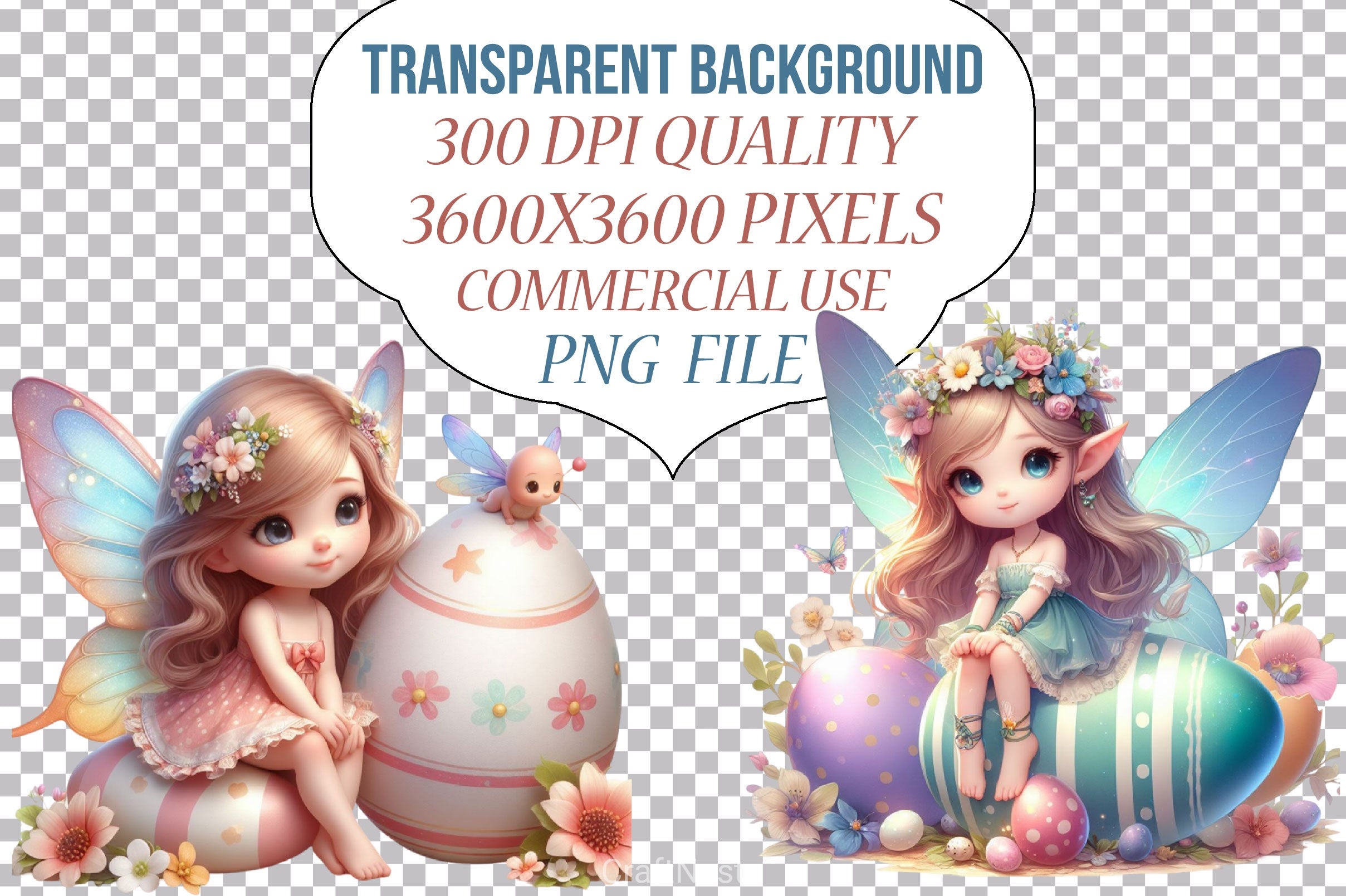 Easter Fairy Girls Clipart Bundle - CraftNest - Digital Crafting and Art