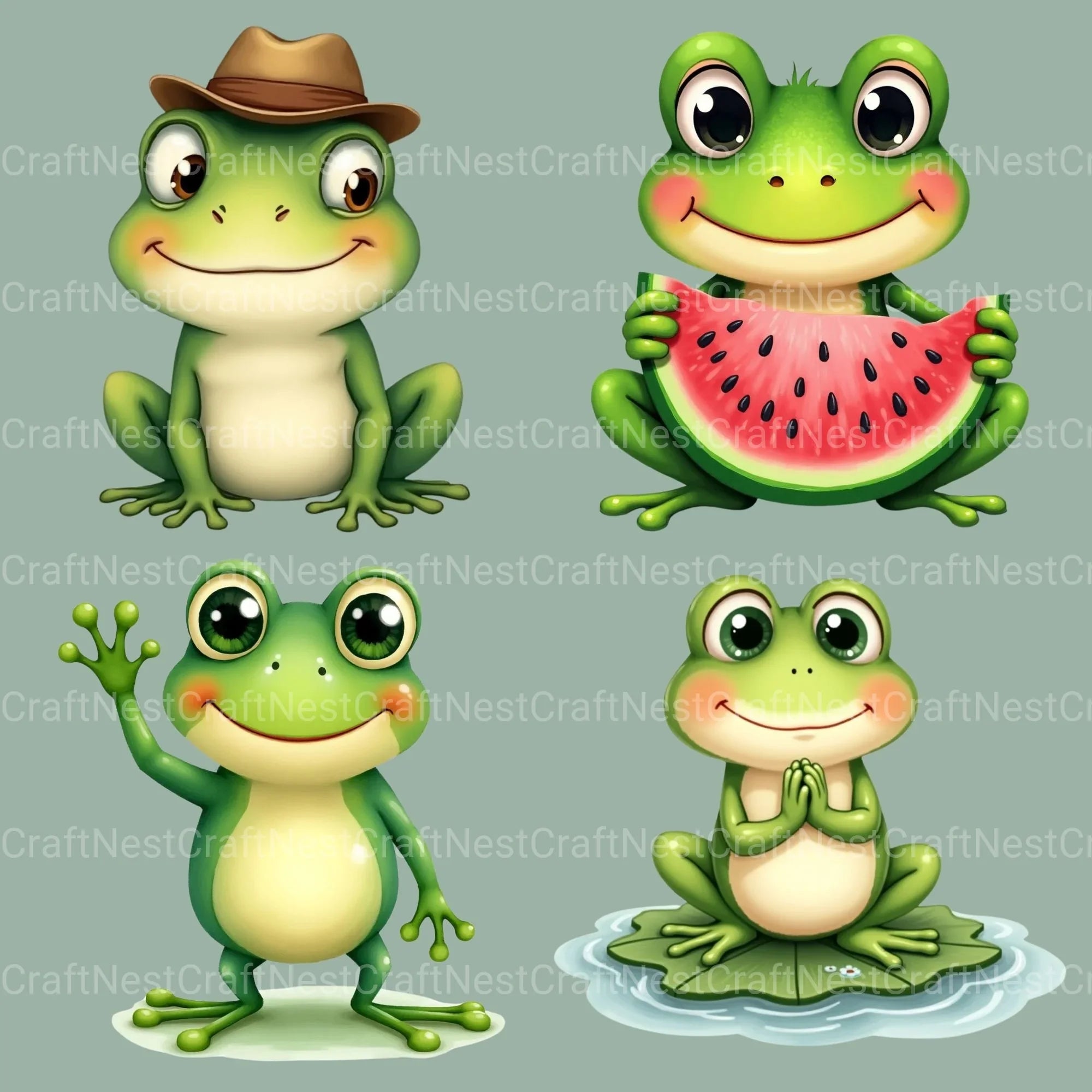 Frogs Updated Clipart Bundle - CraftNest - Digital Crafting and Art