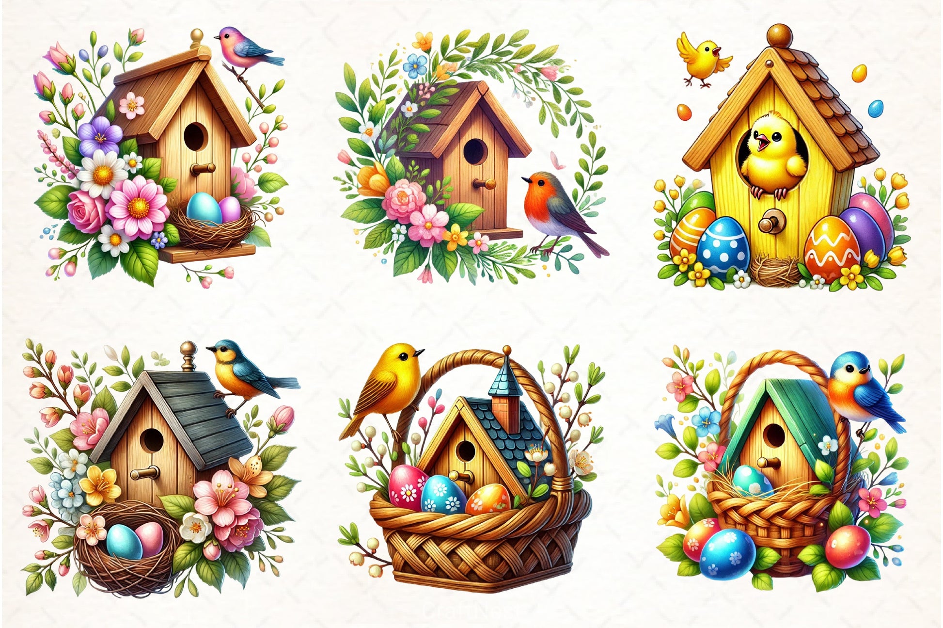 Easter Birdhouse Clipart Bundle - CraftNest - Digital Crafting and Art