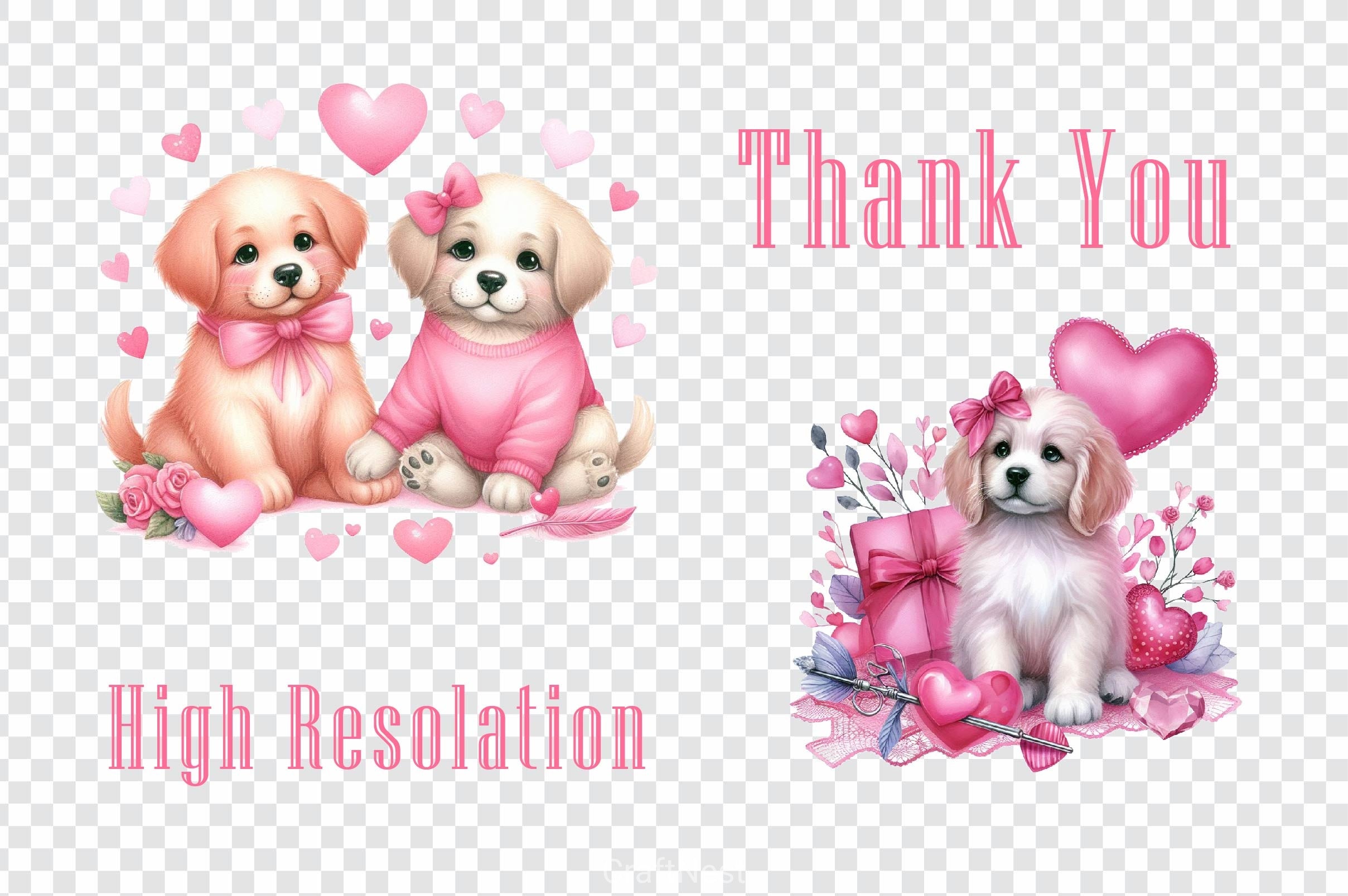 Valentine Dog Clipart Bundle 3 - CraftNest - Digital Crafting and Art