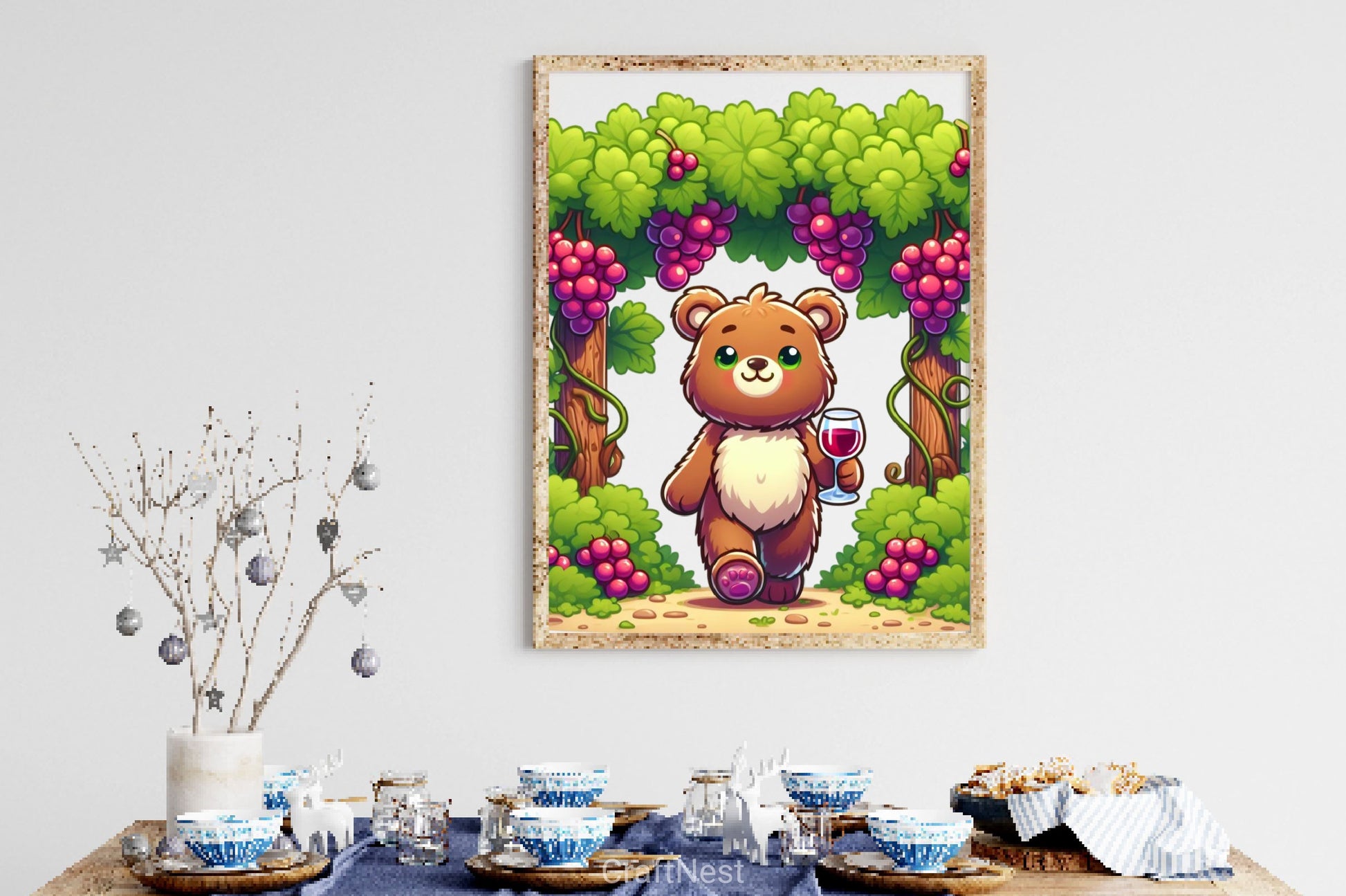 Teddy Bear In Grape Garden Clipart Bundle - CraftNest - Digital Crafting and Art