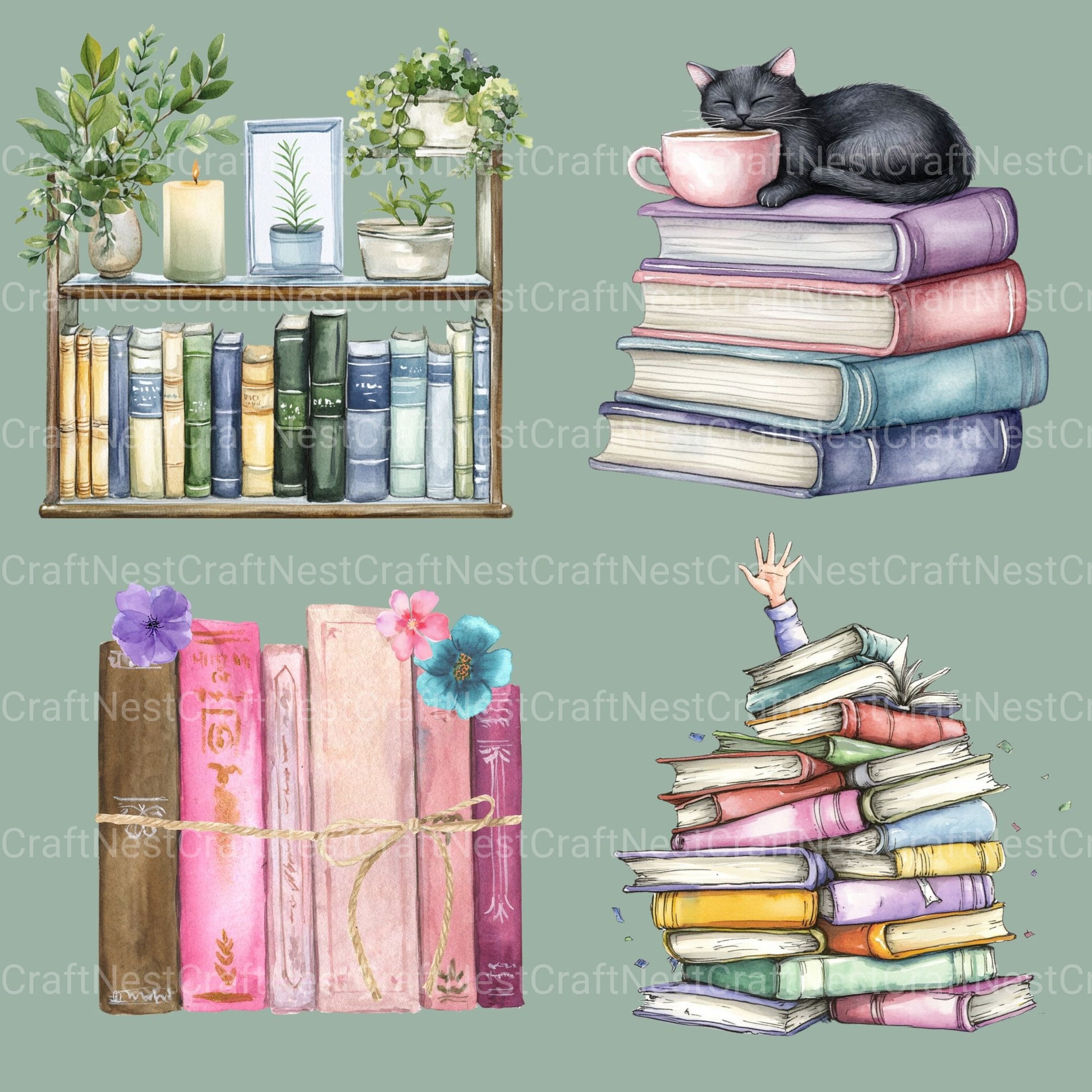 Books Updated Clipart Bundle - CraftNest - Digital Crafting and Art
