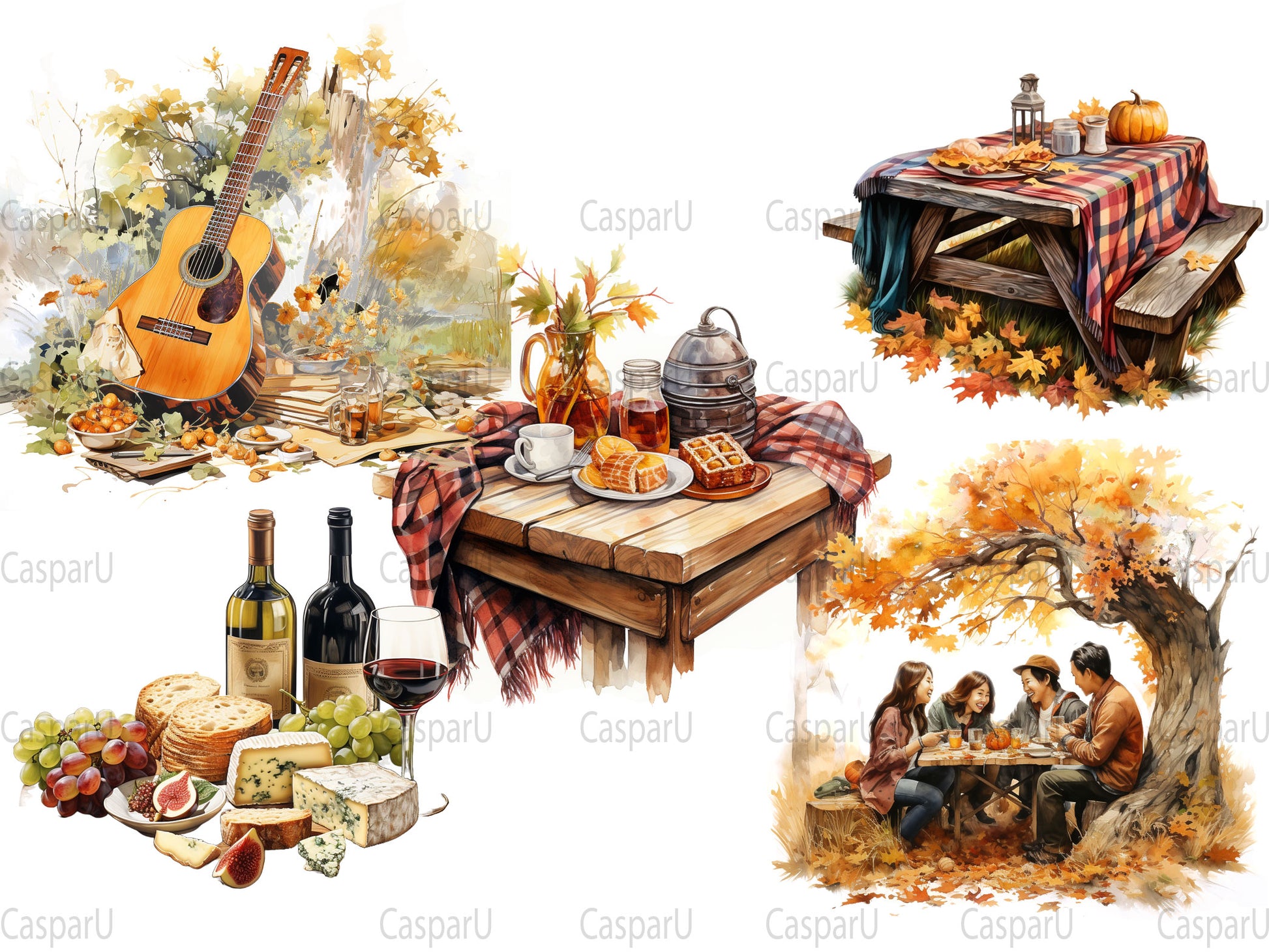 Autumn Picnics Clipart - CraftNest