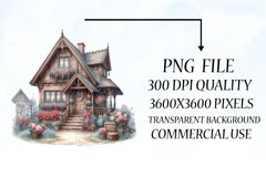 Romantic Valentine's Cottage Clipart Bundle - CraftNest - Digital Crafting and Art