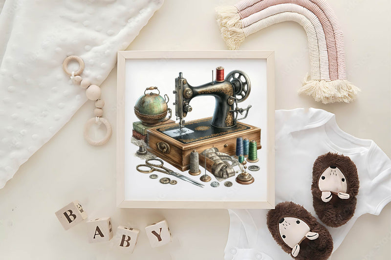 Vintage Sewing Machines Clipart Bundle - CraftNest - Digital Crafting and Art
