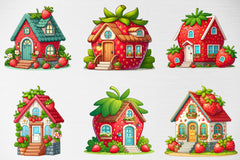 Strawberries House Clipart Bundle - CraftNest - Digital Crafting and Art