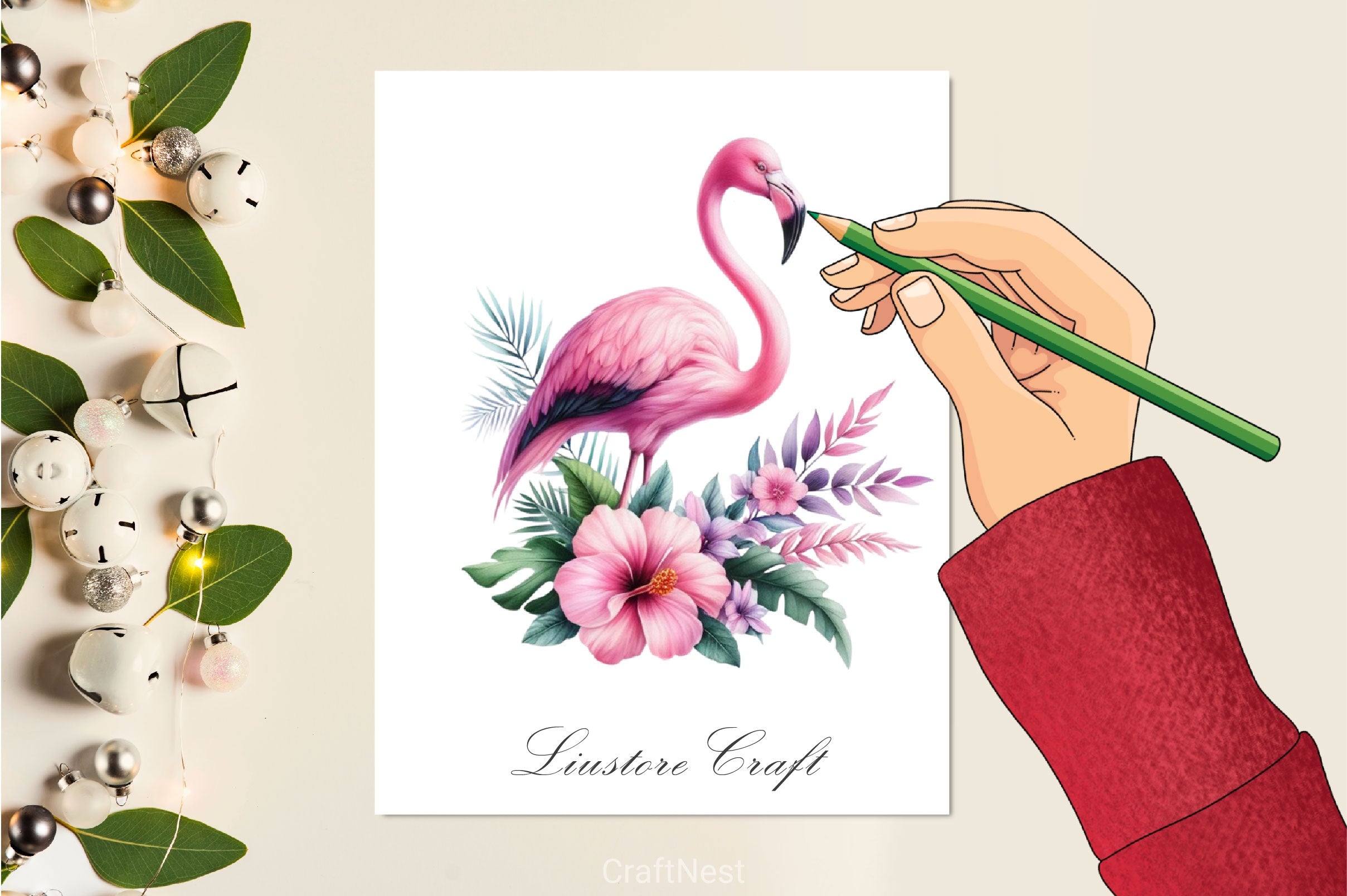Flamingo Tropical Clipart Bundle - CraftNest - Digital Crafting and Art