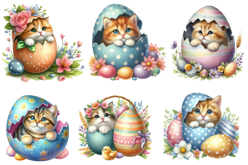 Easter Cat Peeking Clipart Bundle 2 - CraftNest - Digital Crafting and Art