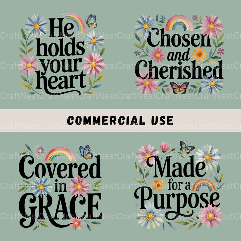 Bible Quotes Daisies Clipart Bundle - CraftNest - Digital Crafting and Art