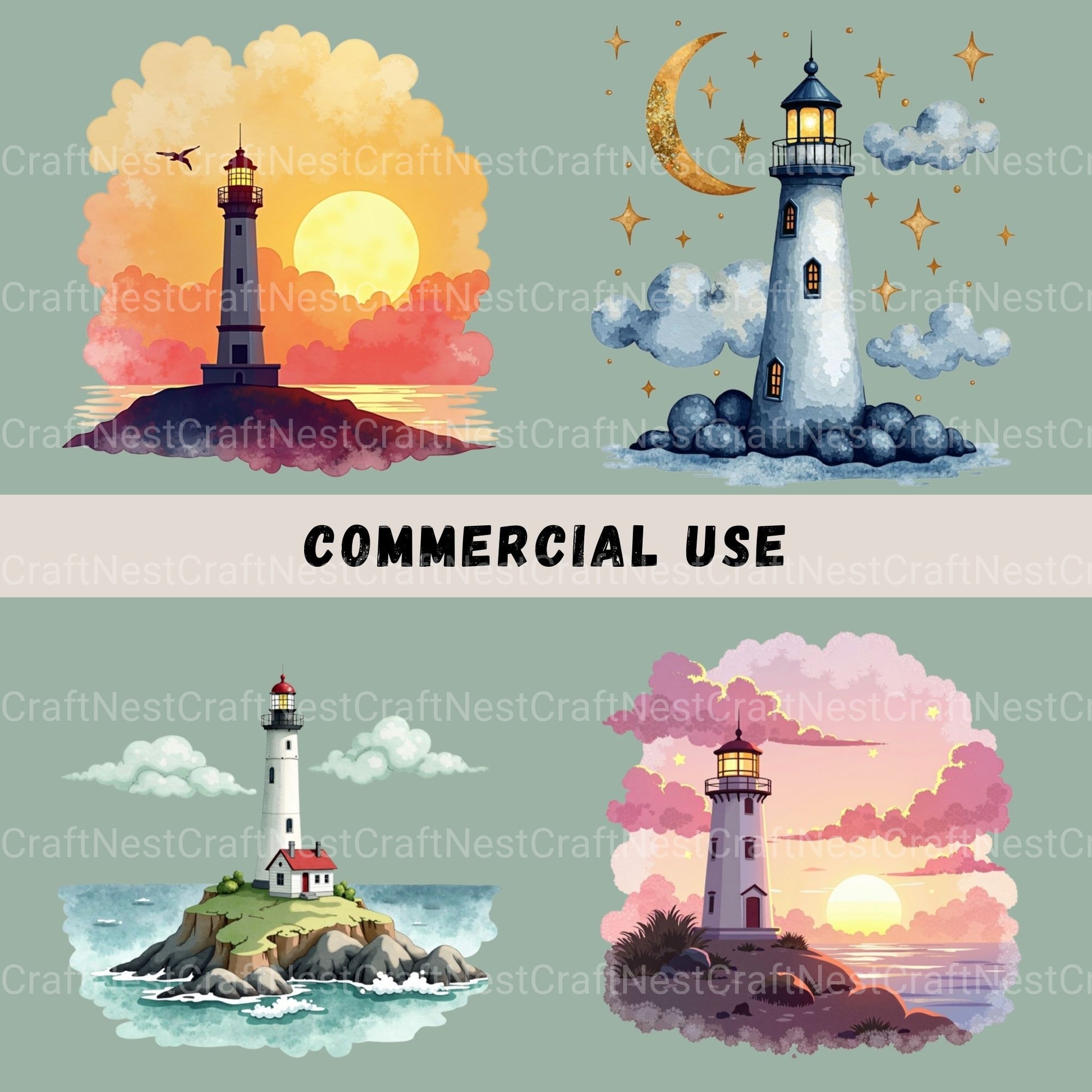 Lighthouses Clipart Bundle - CraftNest - Digital Crafting and Art