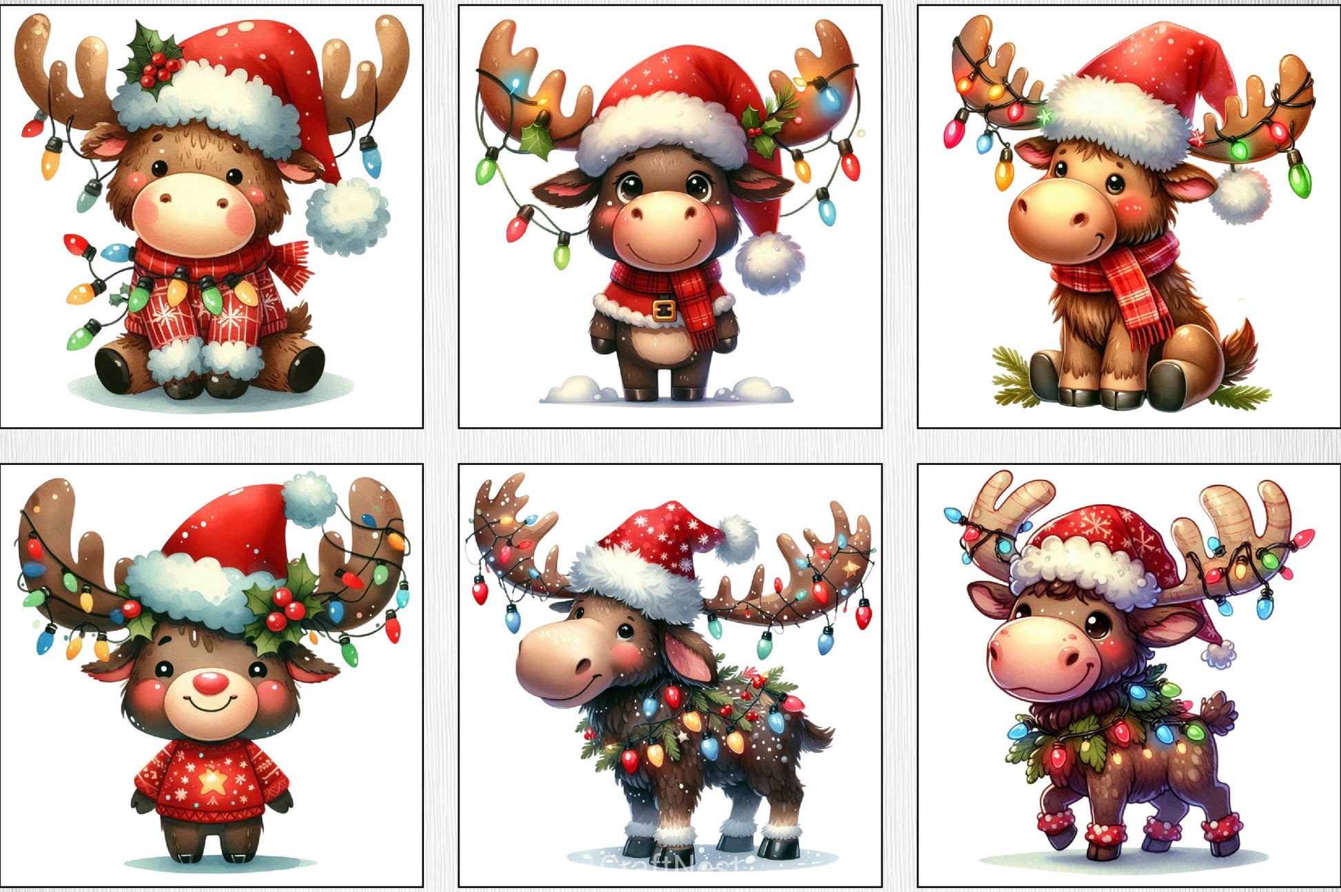 Christmas Moose Clipart Bundle - CraftNest - Digital Crafting and Art