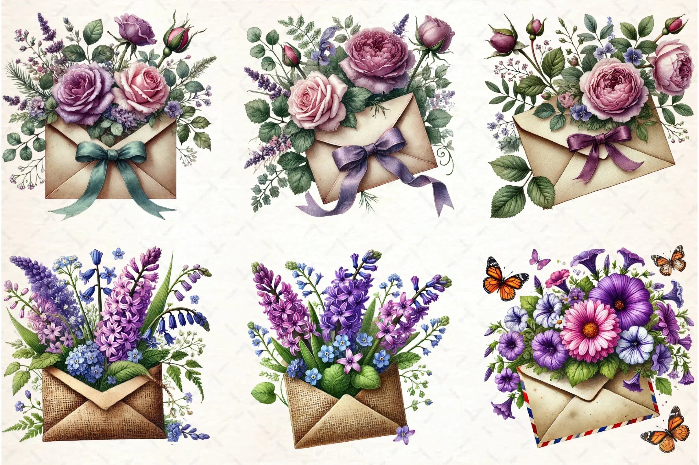 Spring Flowers & Envelope Clipart Bundle - CraftNest - Digital Crafting and Art