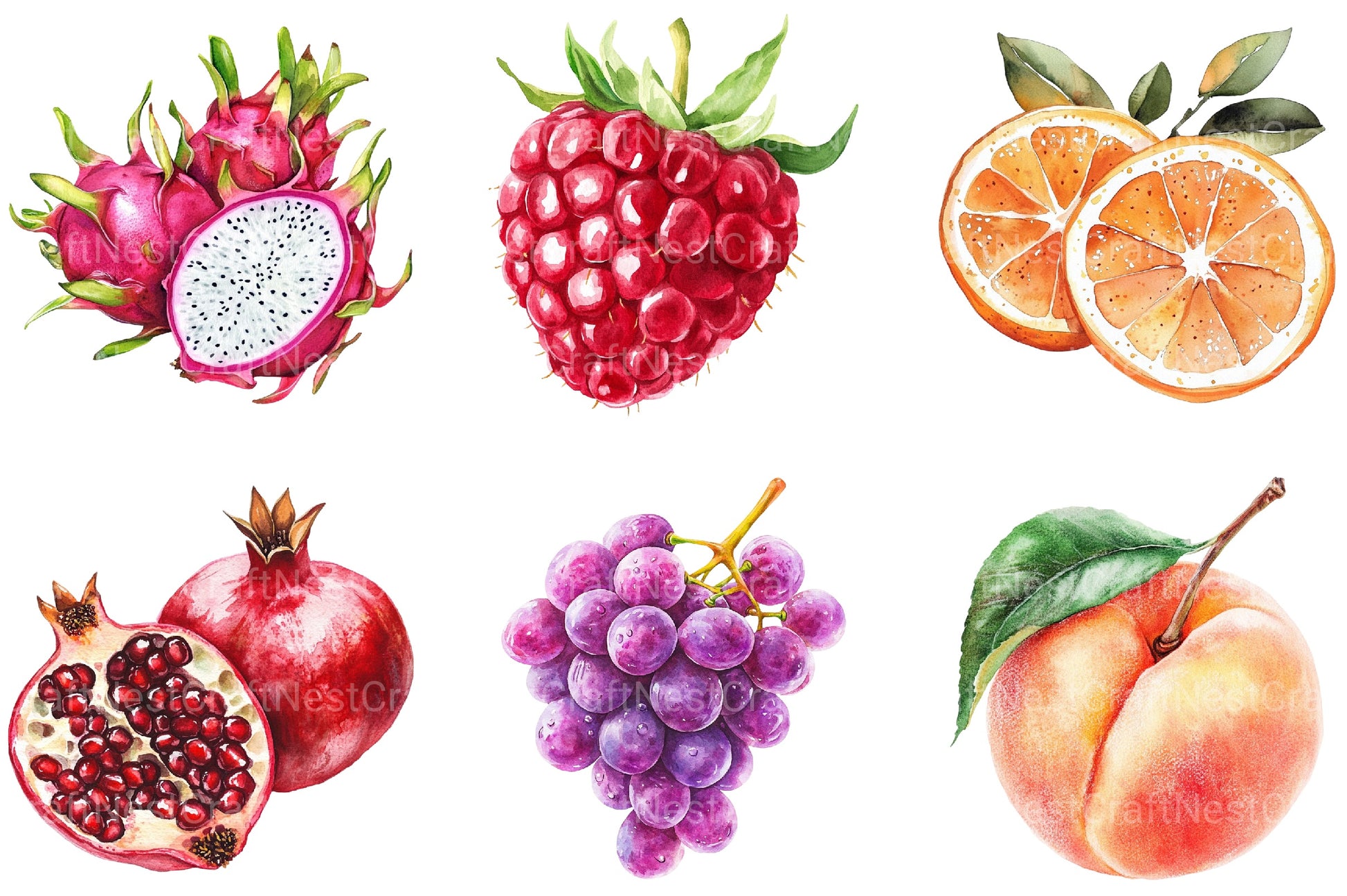 Fresh Fruit Clipart Bundle - CraftNest - Digital Crafting and Art