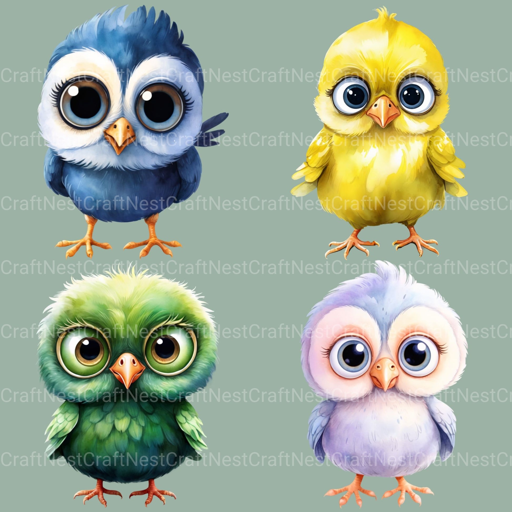 Cute Baby Birds Clipart Bundle - CraftNest - Digital Crafting and Art