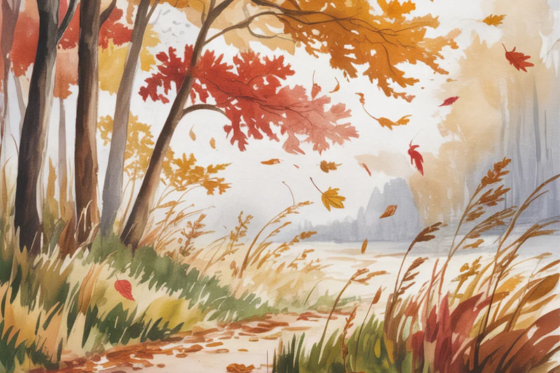 Windy Autumn Scenes Background Papers - CraftNest - Digital Crafting and Art