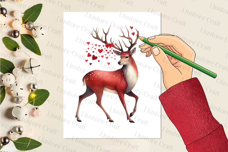 Valentines Deer Clipart Bundle - CraftNest - Digital Crafting and Art