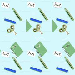 Back to School Green Digital Paper - CraftNest - Digital Crafting and Art