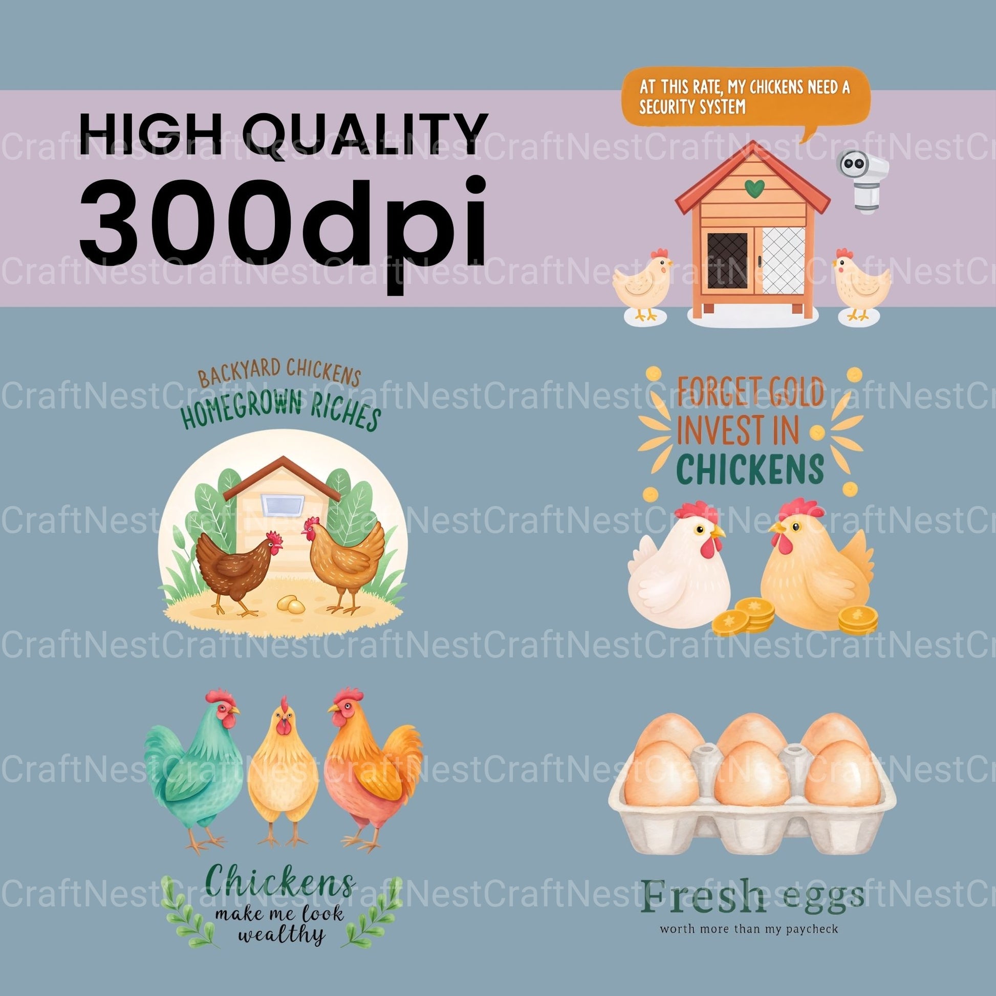 Chickens Eggs Clipart Bundle - CraftNest - Digital Crafting and Art