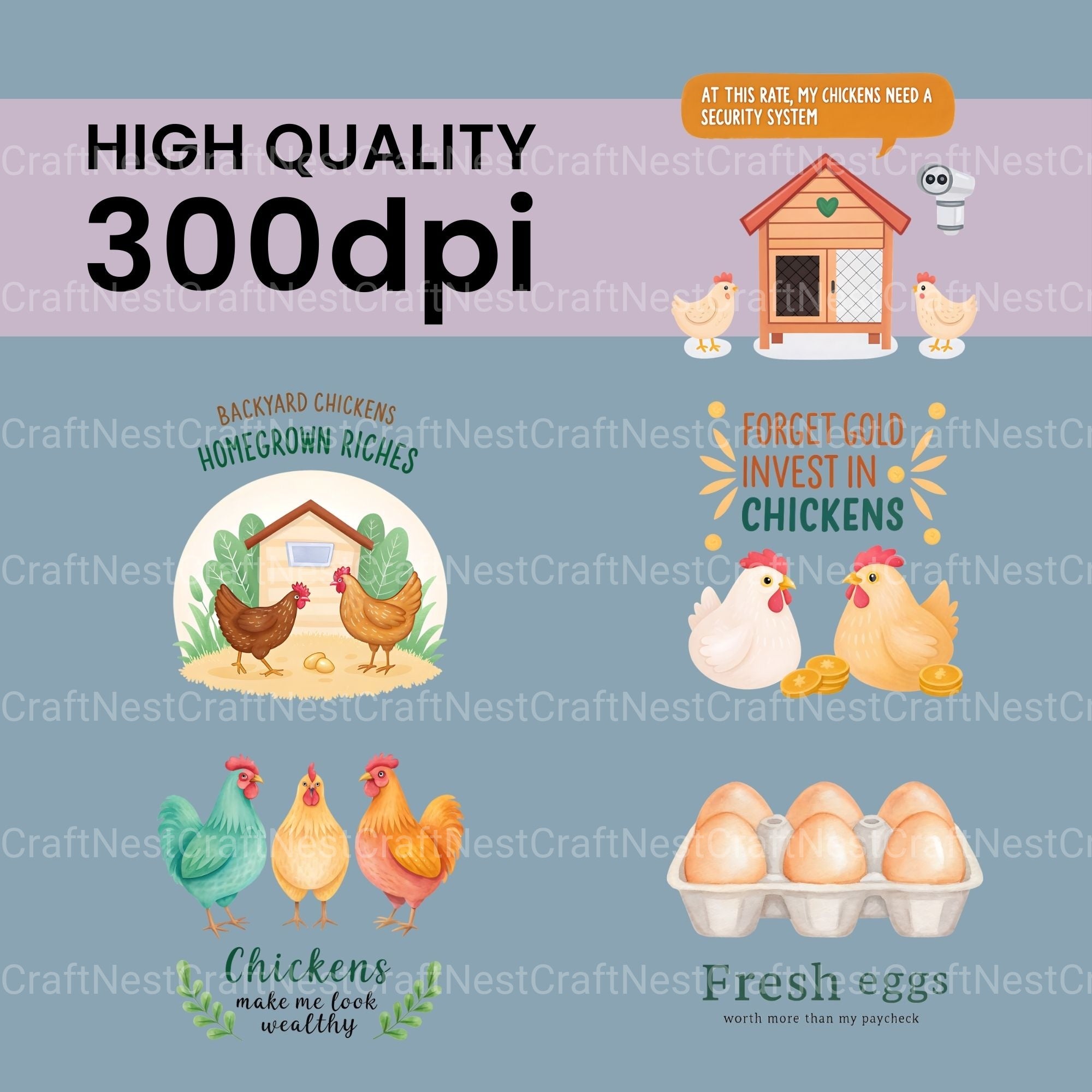 Chickens Eggs Clipart Bundle - CraftNest - Digital Crafting and Art