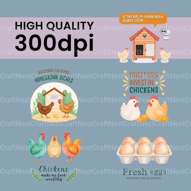 Chickens Eggs Clipart Bundle - CraftNest - Digital Crafting and Art