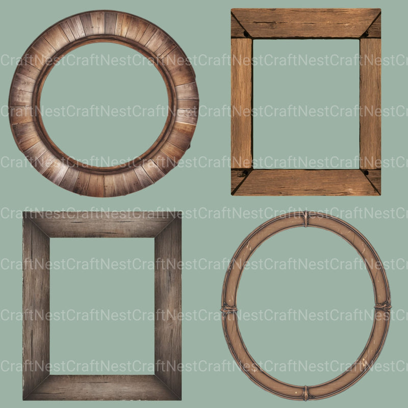 Wooden Frames Clipart Bundle - CraftNest - Digital Crafting and Art