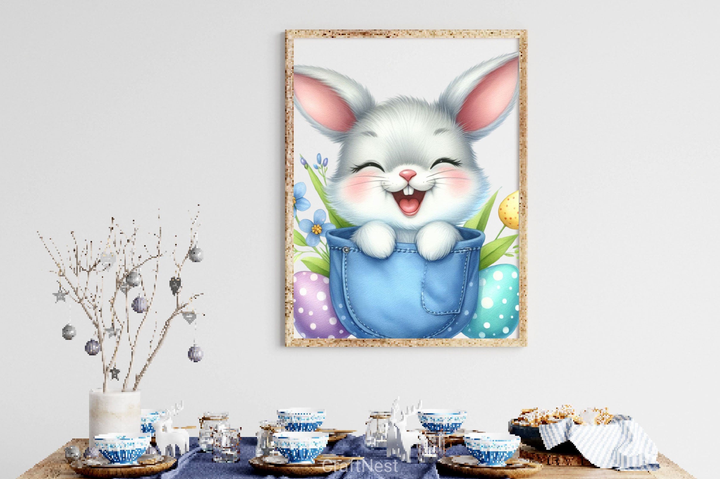 Easter Bunny In Pocket Clipart Bundle - CraftNest - Digital Crafting and Art