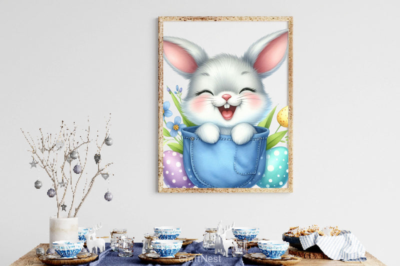 Easter Bunny In Pocket Clipart Bundle - CraftNest - Digital Crafting and Art