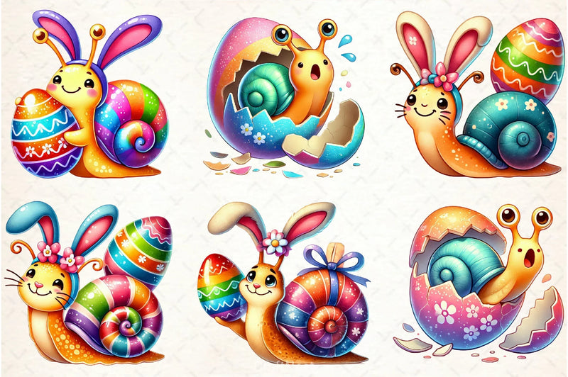 Easter Snail Clipart Bundle - CraftNest - Digital Crafting and Art