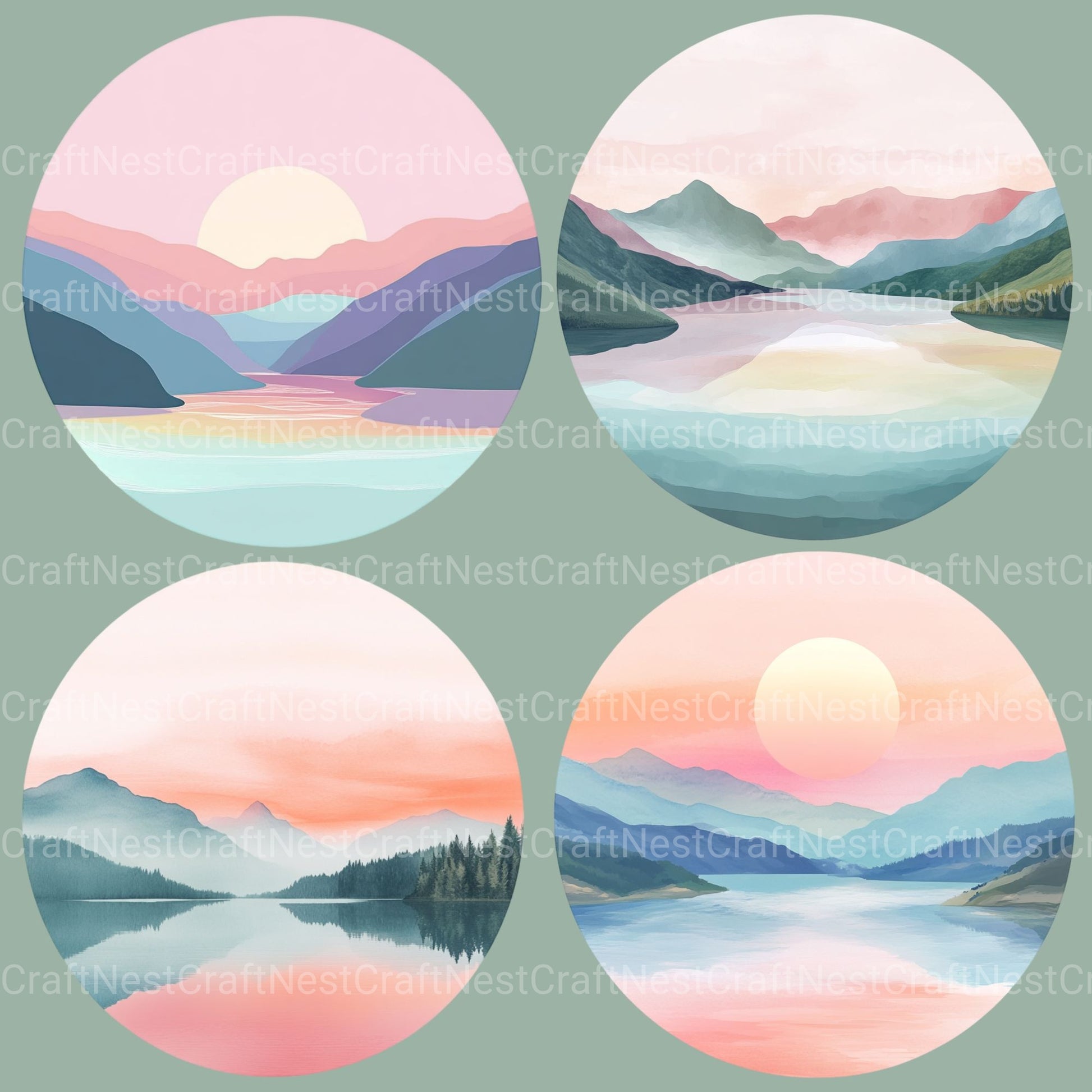 Landscape Abstract Clipart Bundle - CraftNest - Digital Crafting and Art