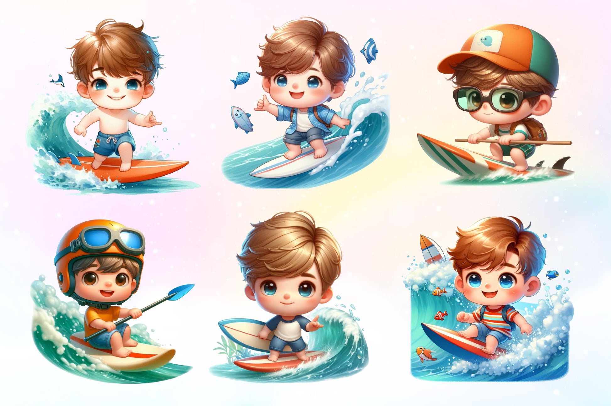 Surfing Boy Clipart Bundle 2 - CraftNest - Digital Crafting and Art