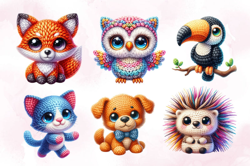 Crochet Animals Clipart Bundle - CraftNest - Digital Crafting and Art