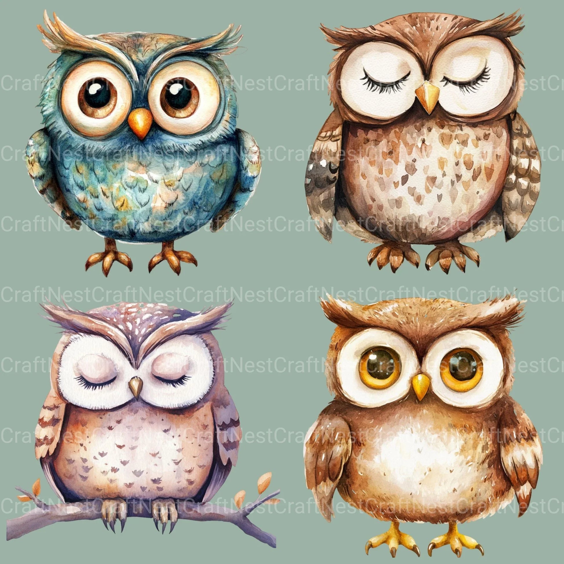 Owls Clipart Bundle - CraftNest - Digital Crafting and Art