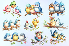 Cute Birds Clipart Bundle - CraftNest - Digital Crafting and Art
