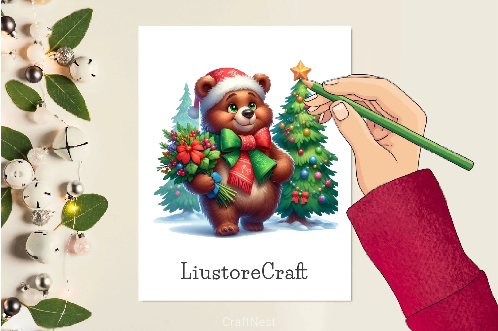 Christmas Wild Bears Clipart Bundle 2 - CraftNest - Digital Crafting and Art